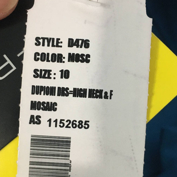 NWT Alfred Sung Women's Mosaic Dupioni Dress Size 10 Blue, Cocktail, Formal, - Picture 11 of 16